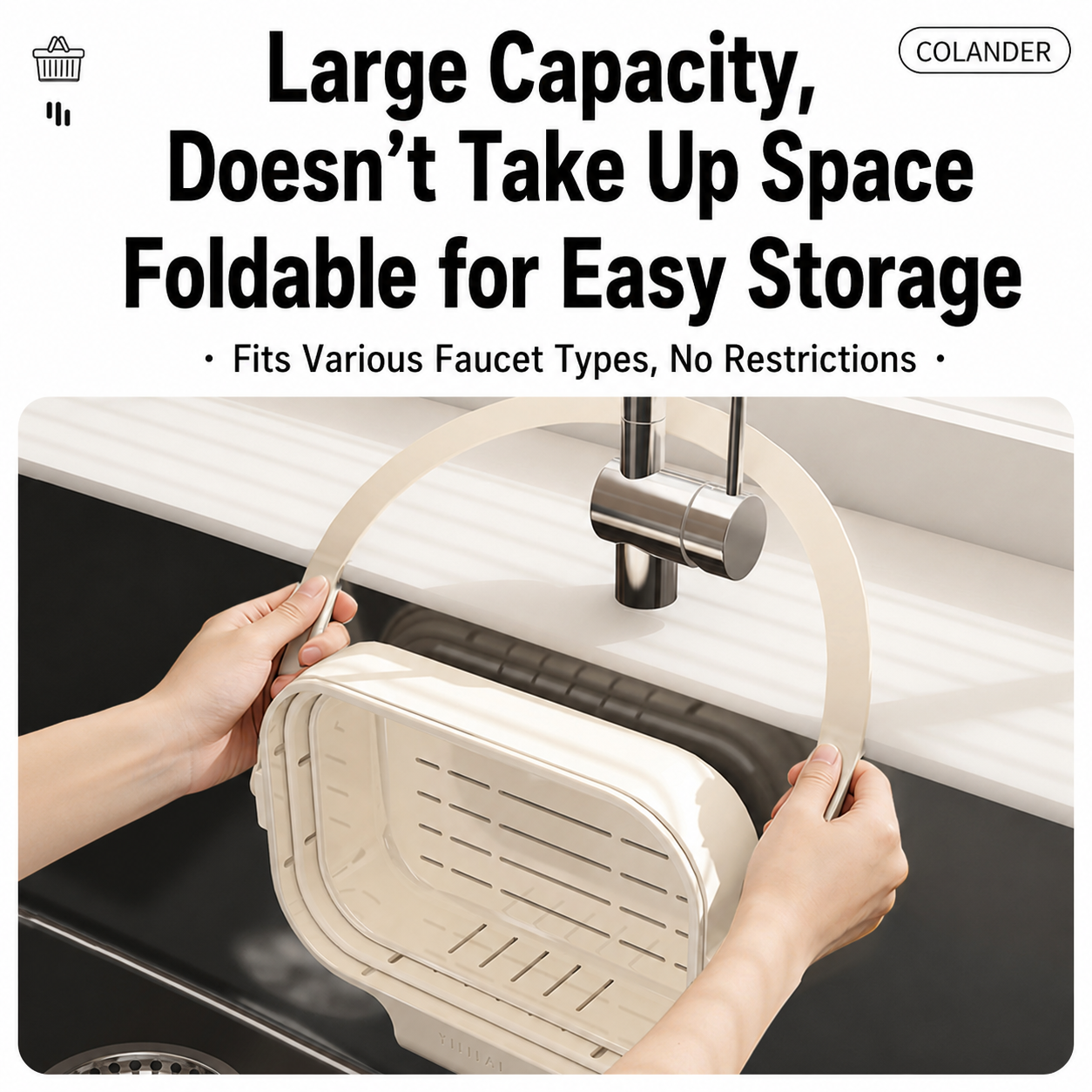 Simple Hanging Telescopic Drain Basket for Home and Kitchen