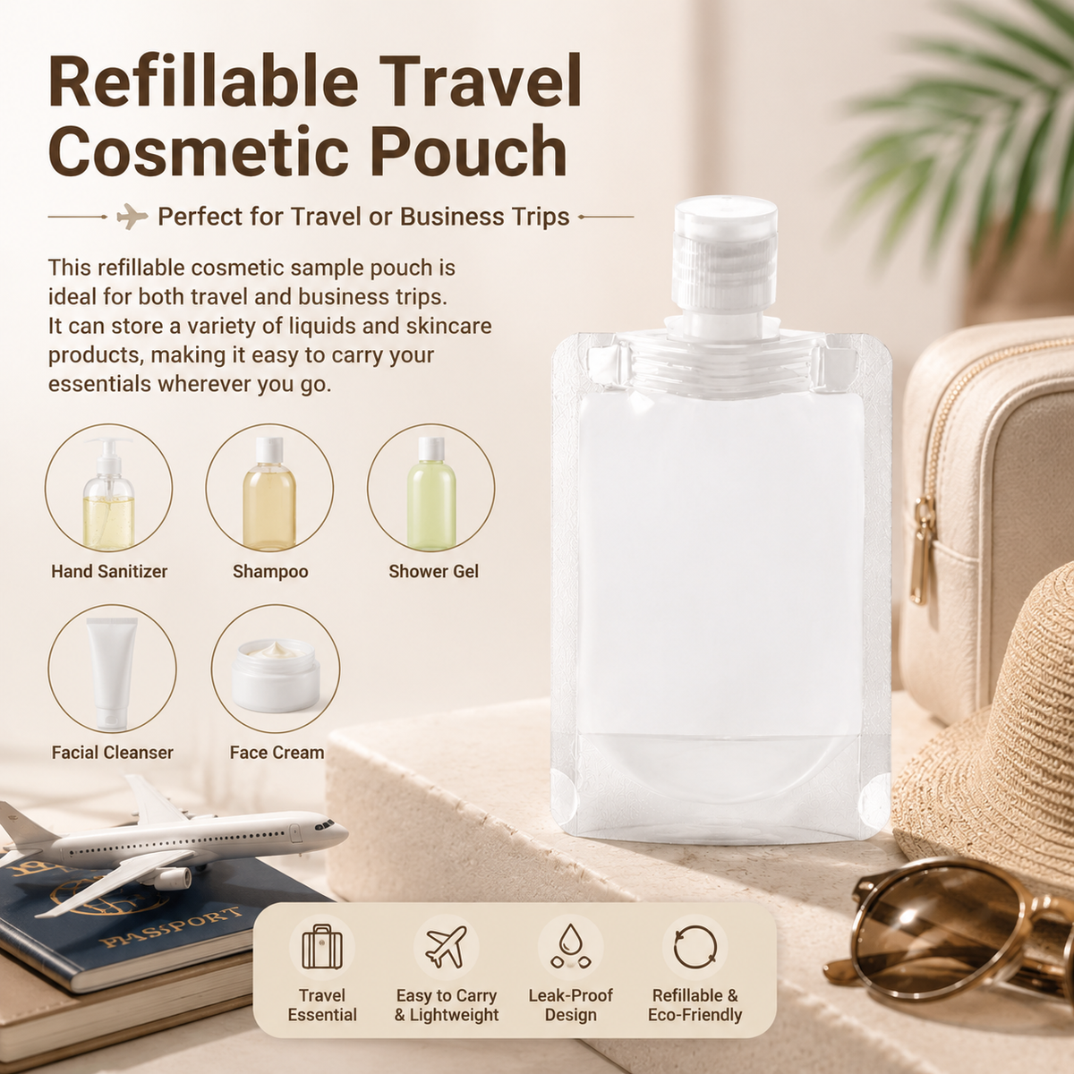 20PCS Leak Proof Travel Fluid Makeup Packing Bag