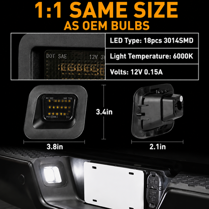 2PCS Full-LED license plate light
