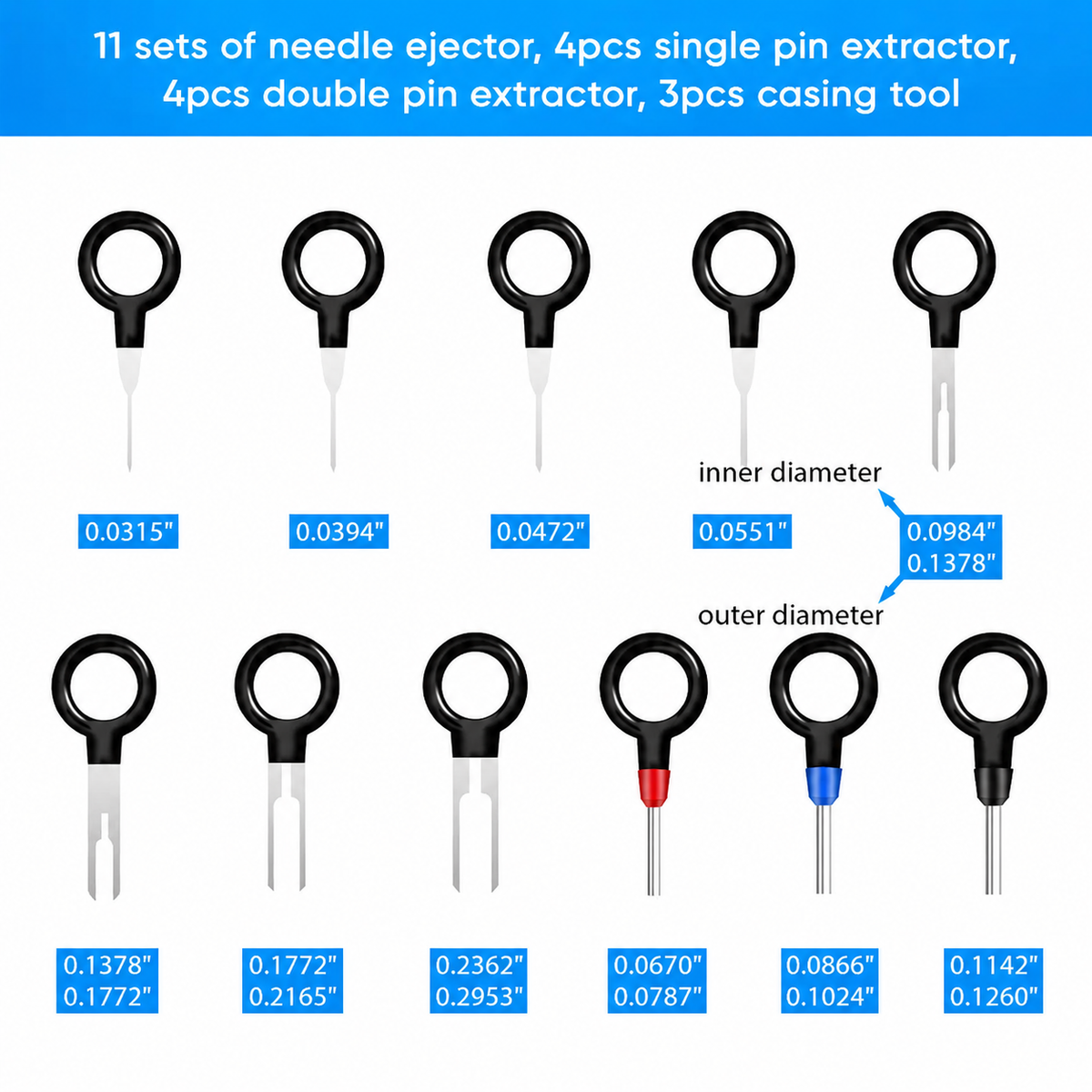 82-Piece Terminal Removal Tool Kit for Automotive Electrical Connectors with Stainless Steel