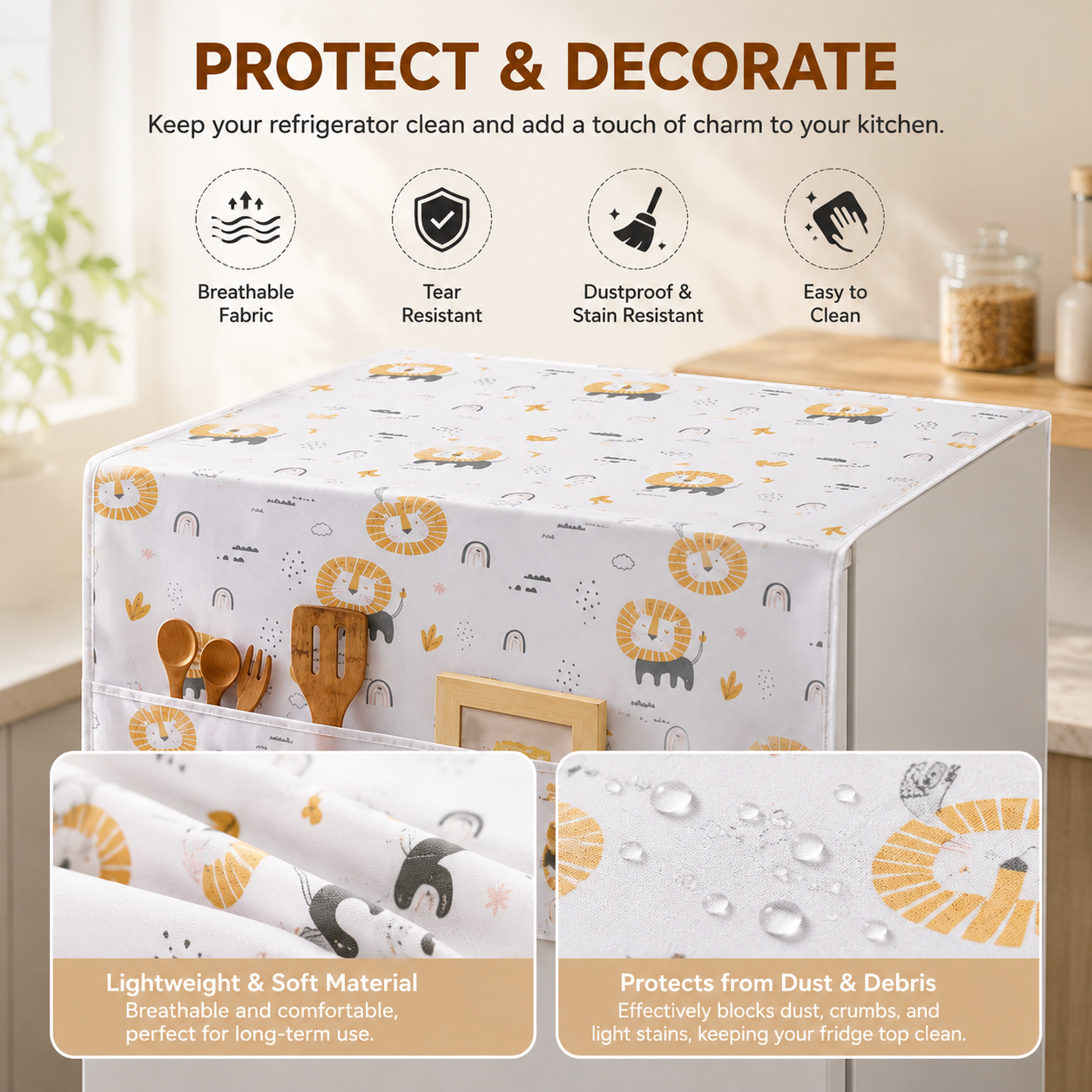 Multifunctional Waterproof and Dustproof Refrigerator Cover