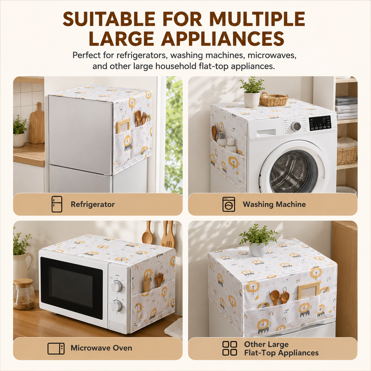 Multifunctional Waterproof and Dustproof Refrigerator Cover