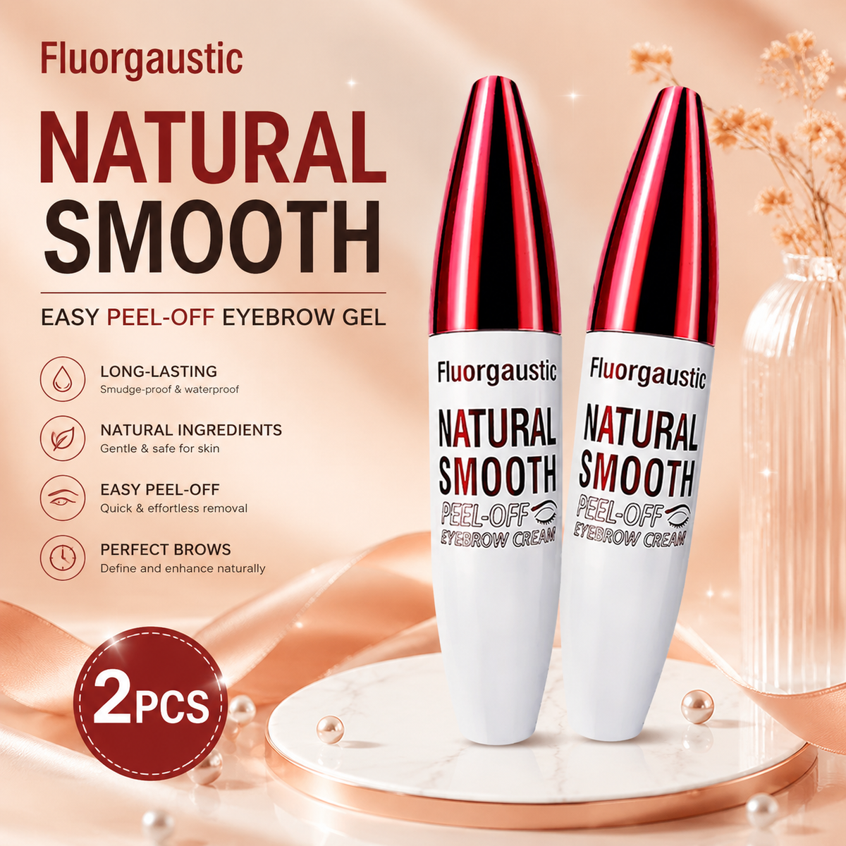 2Pcs Easy Peel-Off Eyebrow Gel - Waterproof, Sweatproof Primer Base