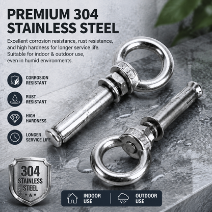 2 Pcs Eye-Bolt Expansion Anchors