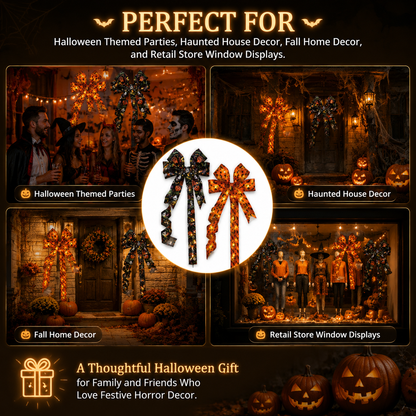 2PCS Halloween LED Light-Up Bow