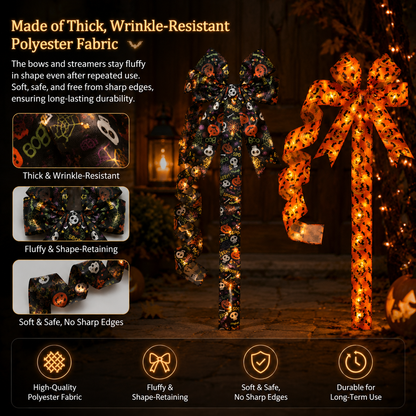 2PCS Halloween LED Light-Up Bow