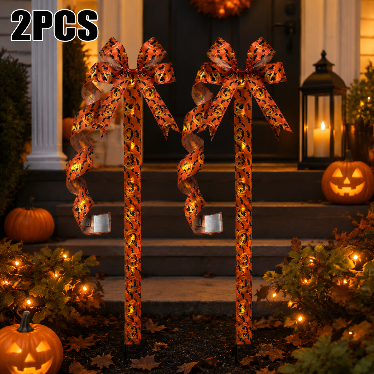 2PCS Halloween LED Light-Up Bow