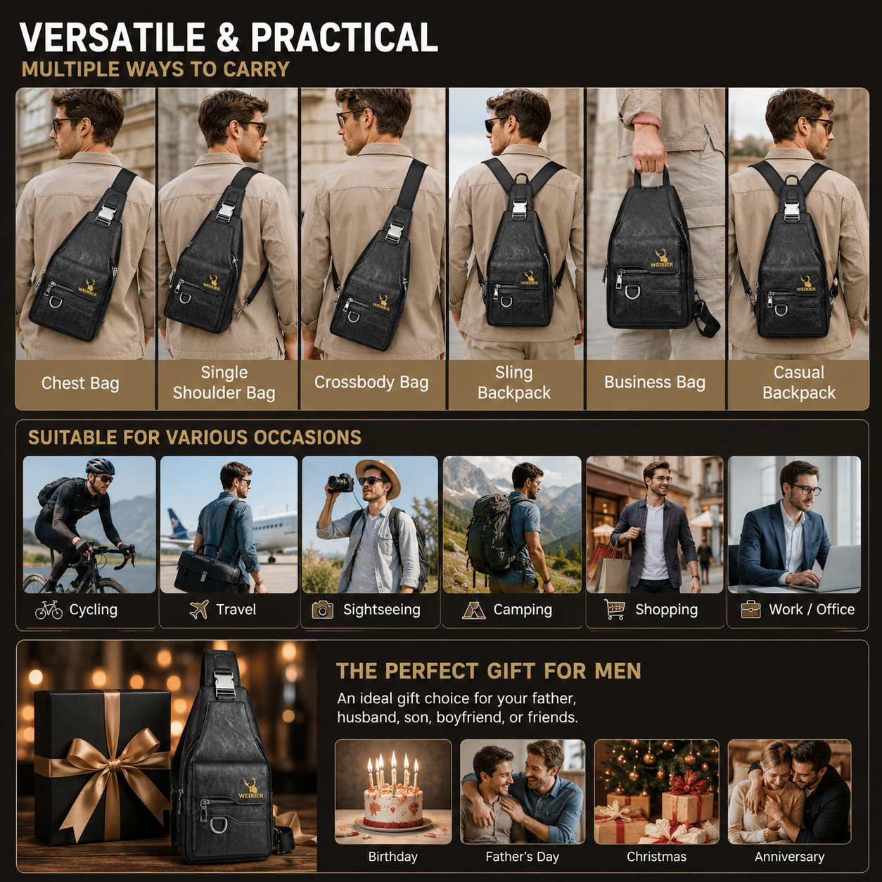 Men's Premium Sling Bag for Daily Commuting and Casual Style