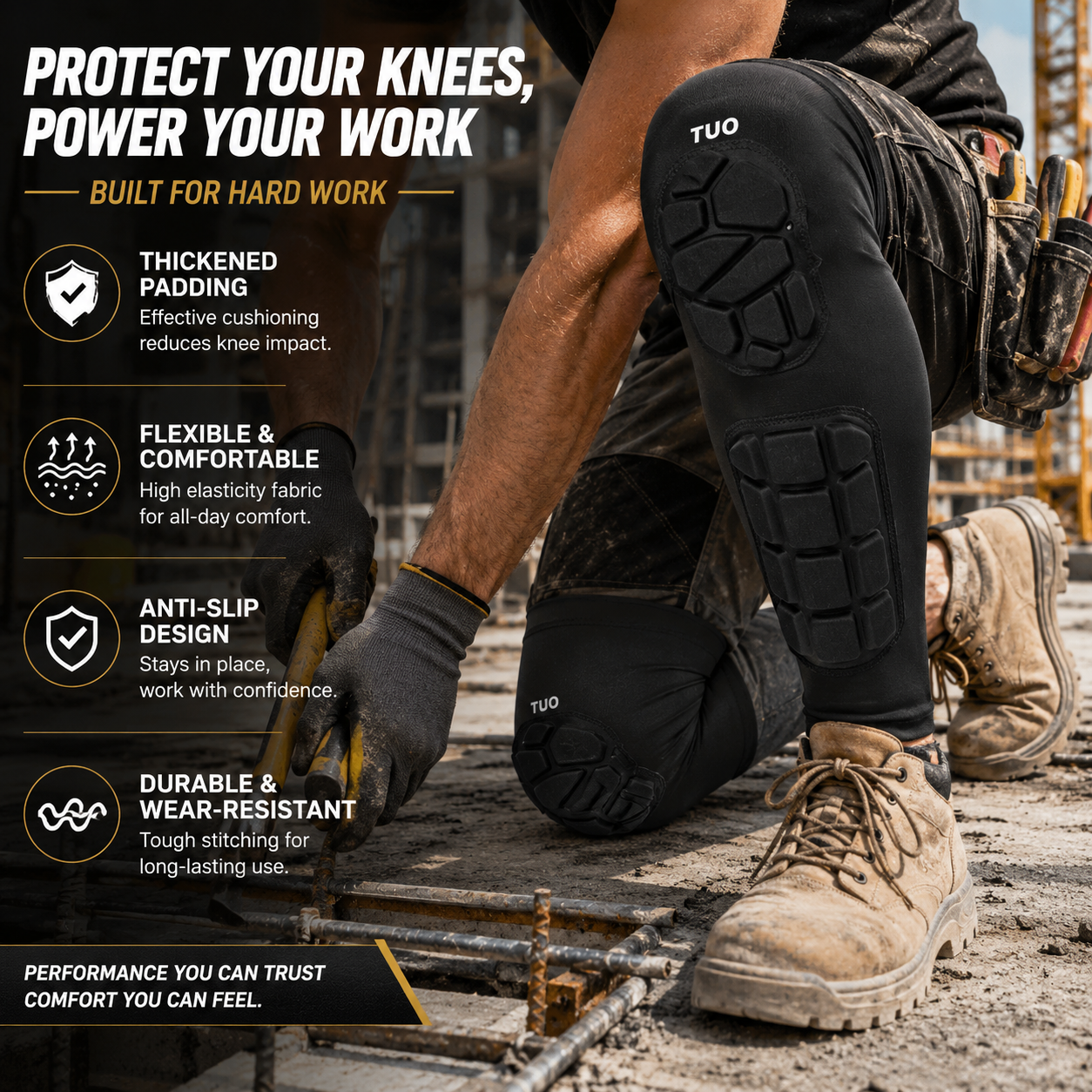 1 Pair Knee Pad with Shin Guard Pads