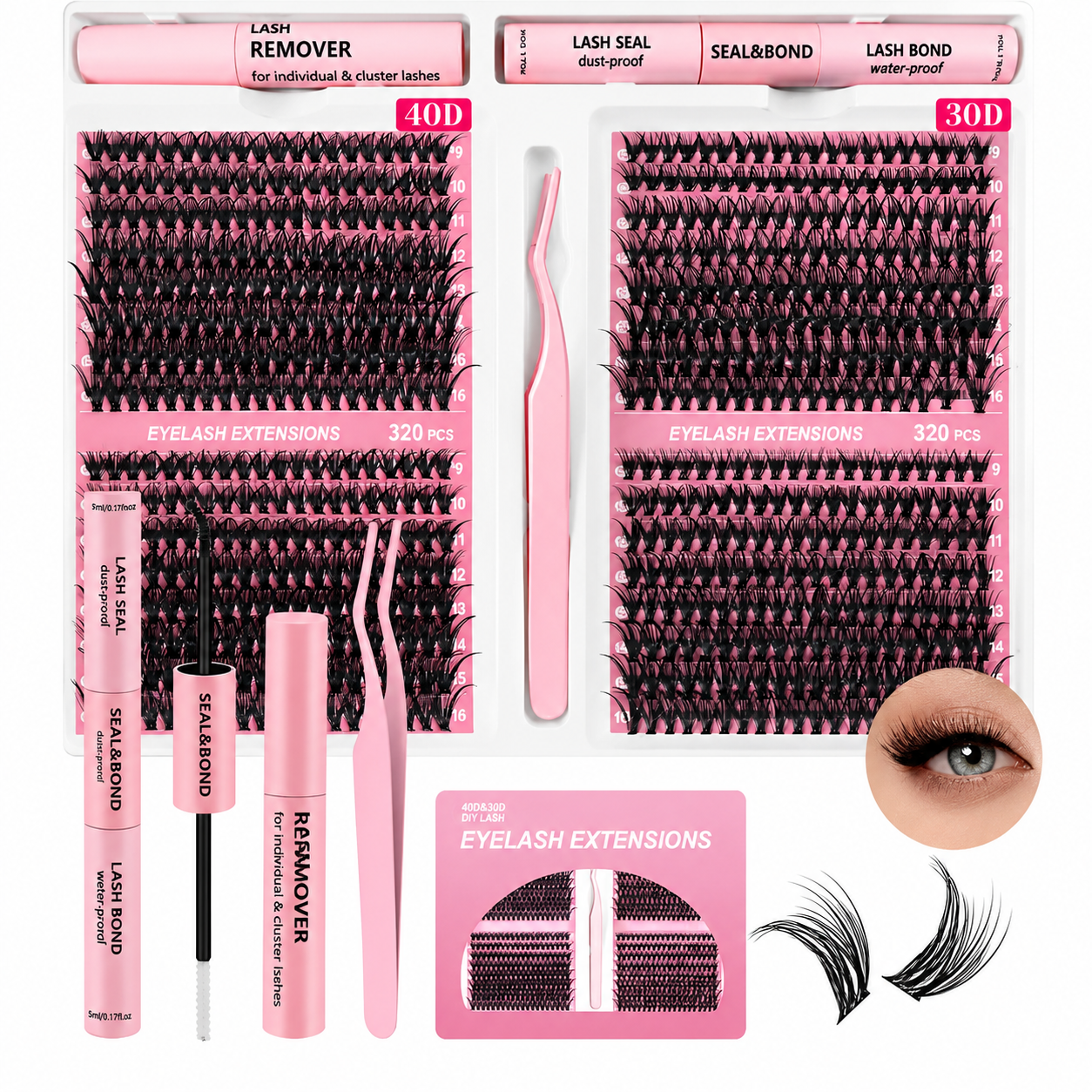 Natural Lash Clusters Kit,Wispy Individual Lashes for Daily Wear