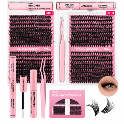 Natural Lash Clusters Kit,Wispy Individual Lashes for Daily Wear