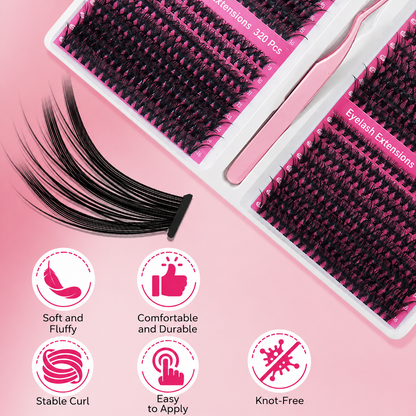 Natural Lash Clusters Kit,Wispy Individual Lashes for Daily Wear