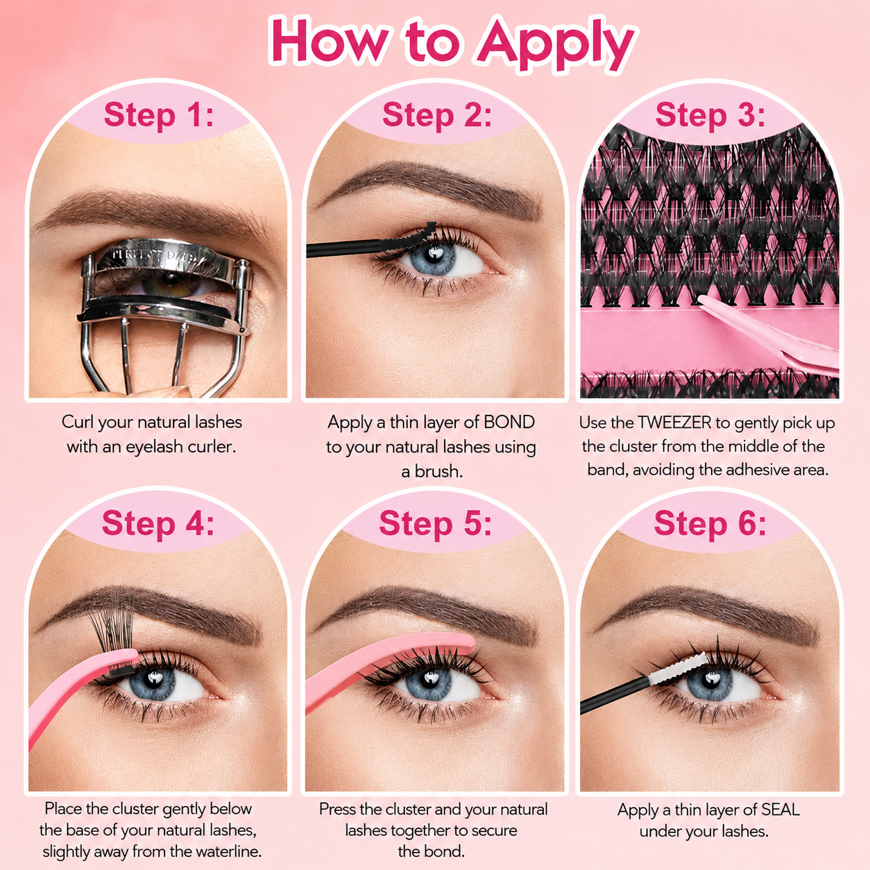 Natural Lash Clusters Kit,Wispy Individual Lashes for Daily Wear
