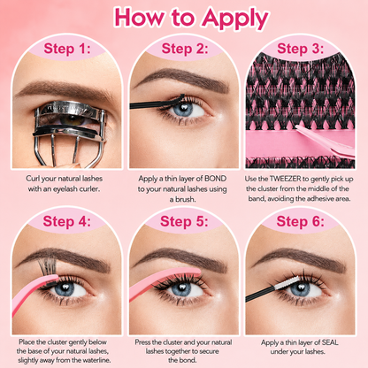 Natural Lash Clusters Kit,Wispy Individual Lashes for Daily Wear