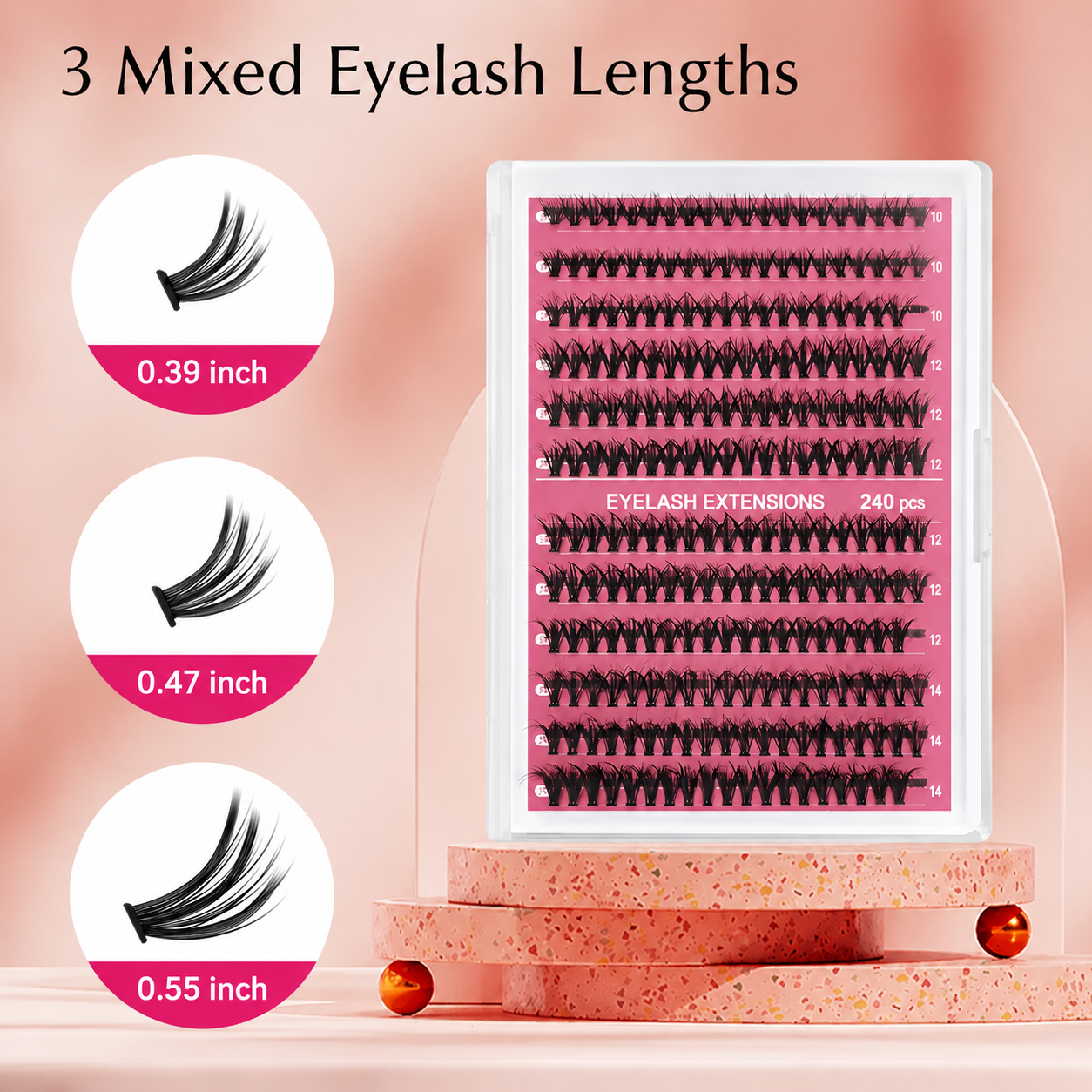 Natural Lash Clusters Kit,Wispy Individual Lashes for Daily Wear