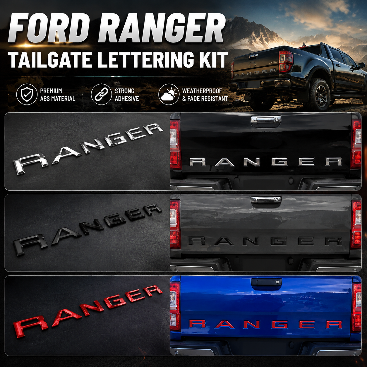 Ford Ranger Tailgate Lettering Kit