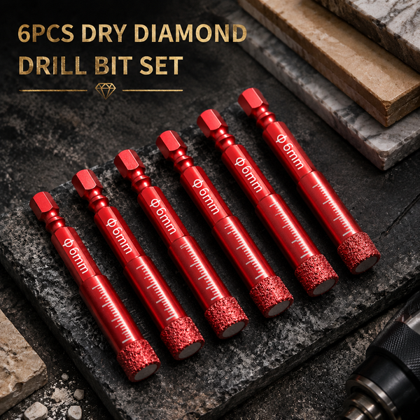 6-Piece Dry Diamond Drill Bit Set
