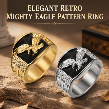 Elegant, vintage-style ring featuring a majestic eagle motif