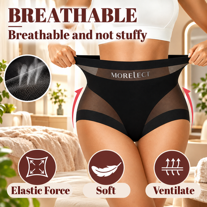 4Pcs Women's Knickers, Sporty Chic Style, High Waist Tummy Control
