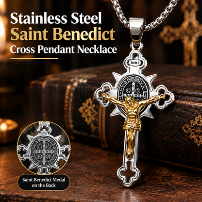 Saint Benedict Cross Pendant Necklace