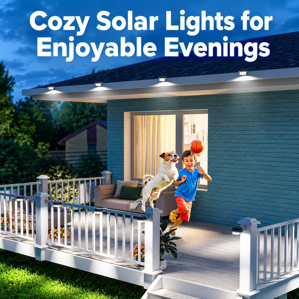 2PCS Solar Outdoor LED Gutter Lights