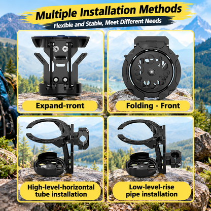 2PCS Bike Water Holder, Rotating Bottle Cage, Foldable Cup Mount Adjustable Folding Design