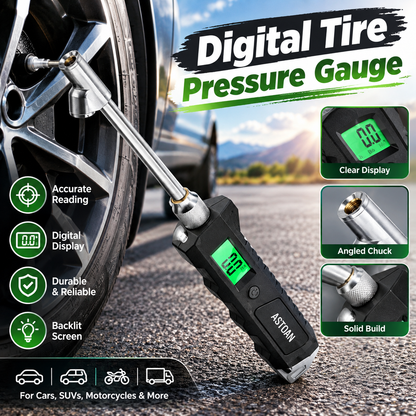 Digital Tire Pressure Gauge - 230 PSI Wide Range Heavy