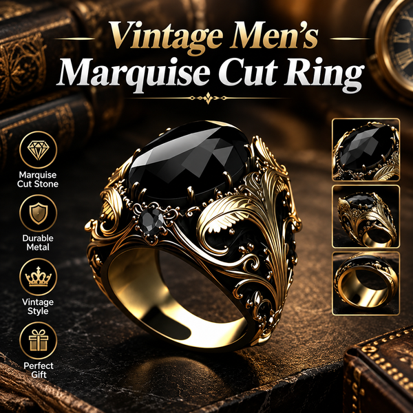 Vintage Men's Marquise Cut Ring