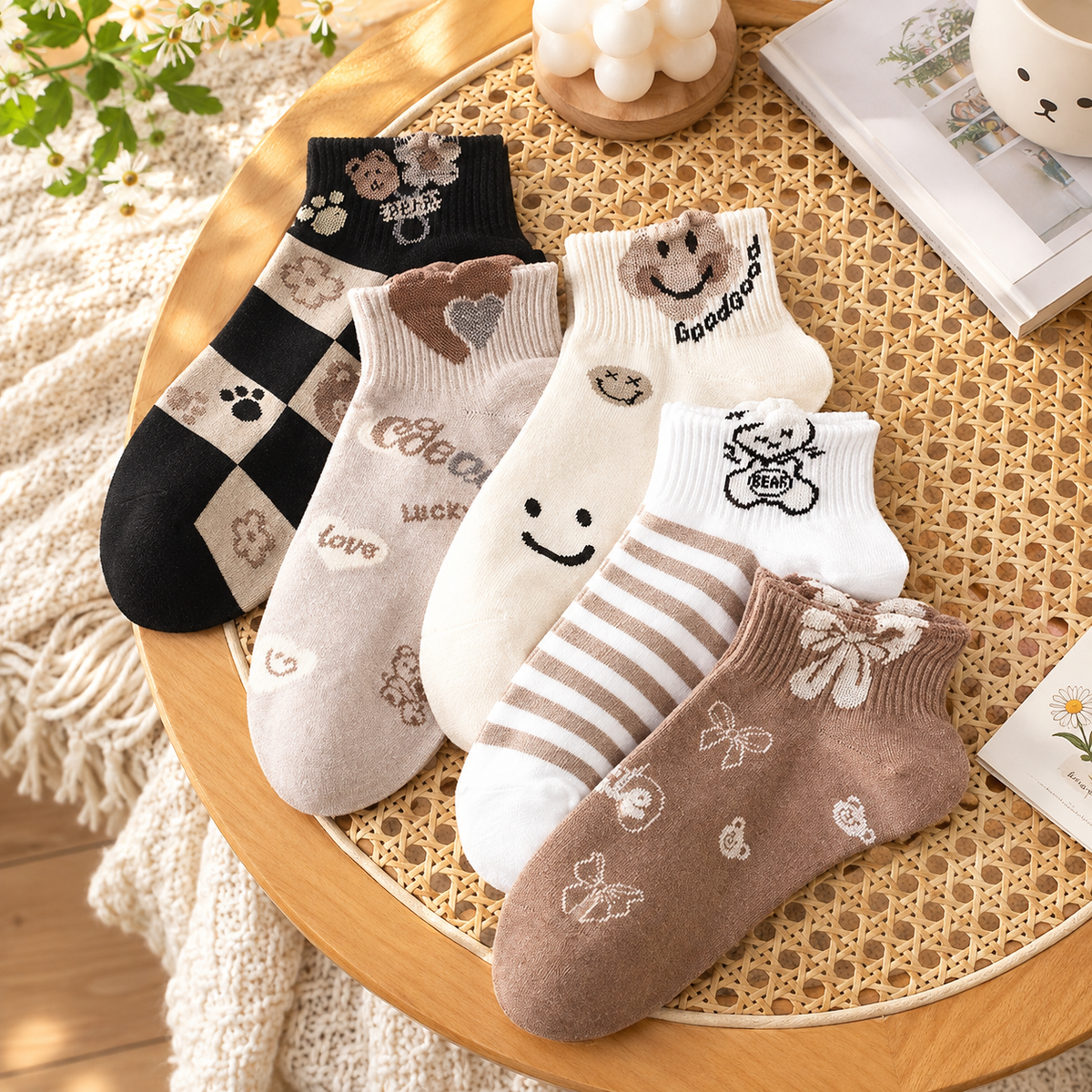10-Pair Pack Women's Cute, Soft, and Comfortable Mid-Calf Socks