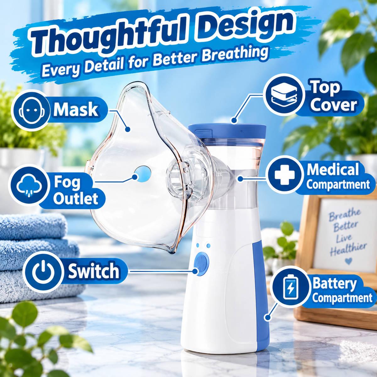 Portable Ultrasonic Mesh Nebulizer