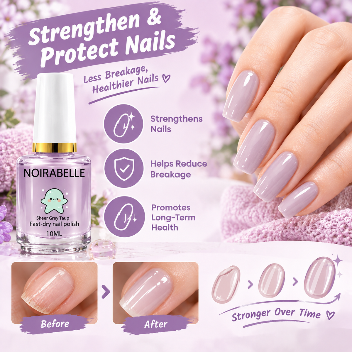 2PCS Lilac-Pink Mirror-Effect Nail Polish