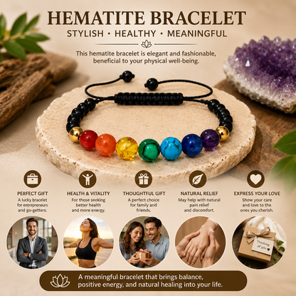 Seven-Chakra Natural Stone Beaded Bracelet