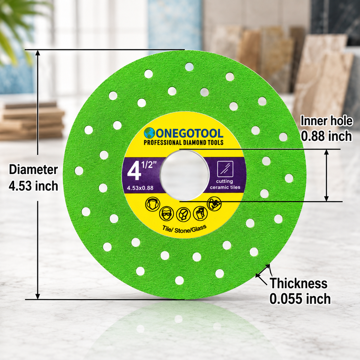 3PCS 4-1/2 Inch Diamond Saw Blade for Tile Cutting