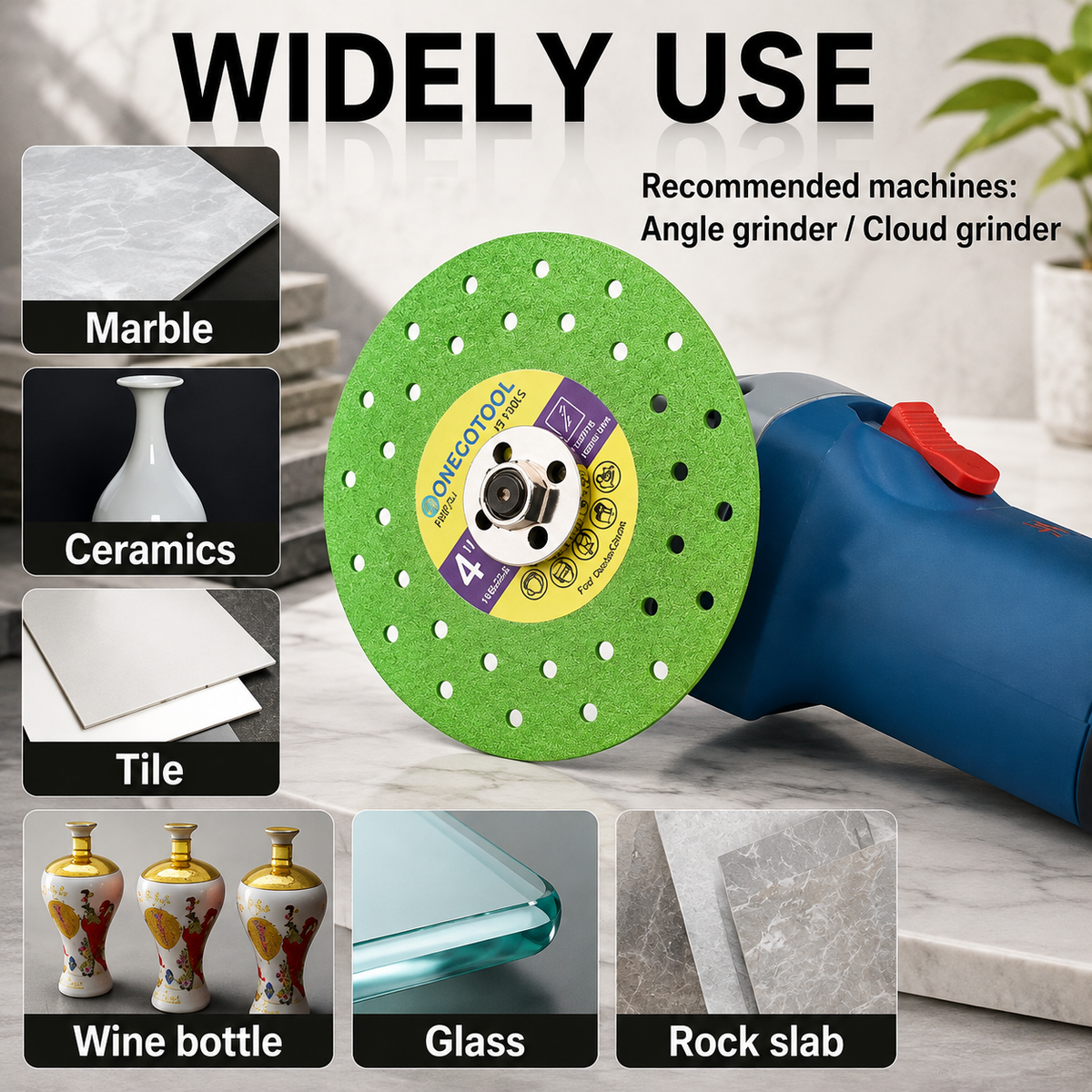 3PCS 4-1/2 Inch Diamond Saw Blade for Tile Cutting