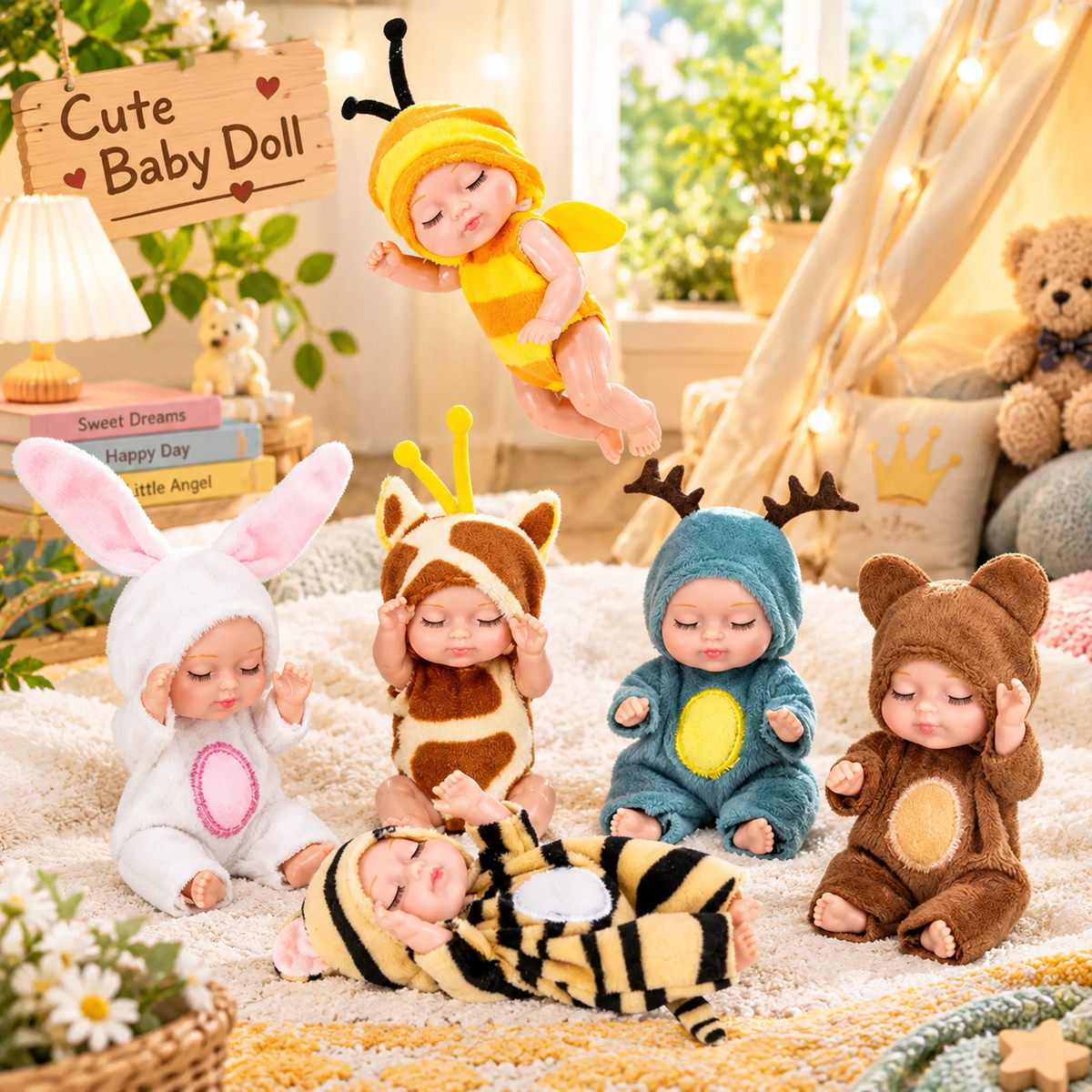 6-Piece Fairy Princess Group Doll Set