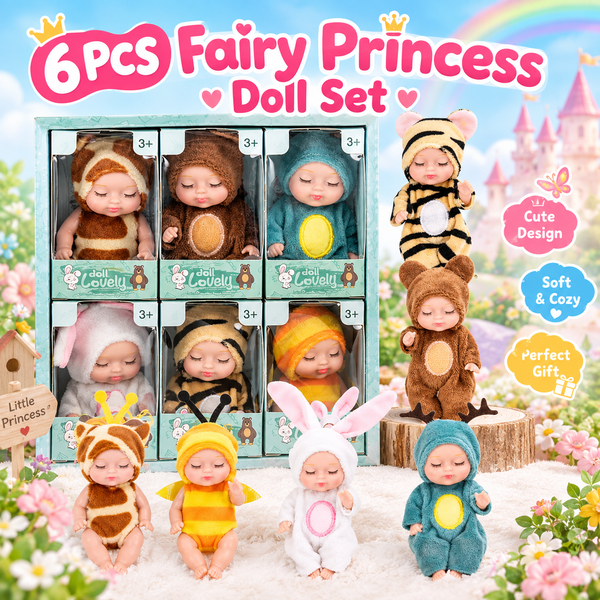 6-Piece Fairy Princess Group Doll Set
