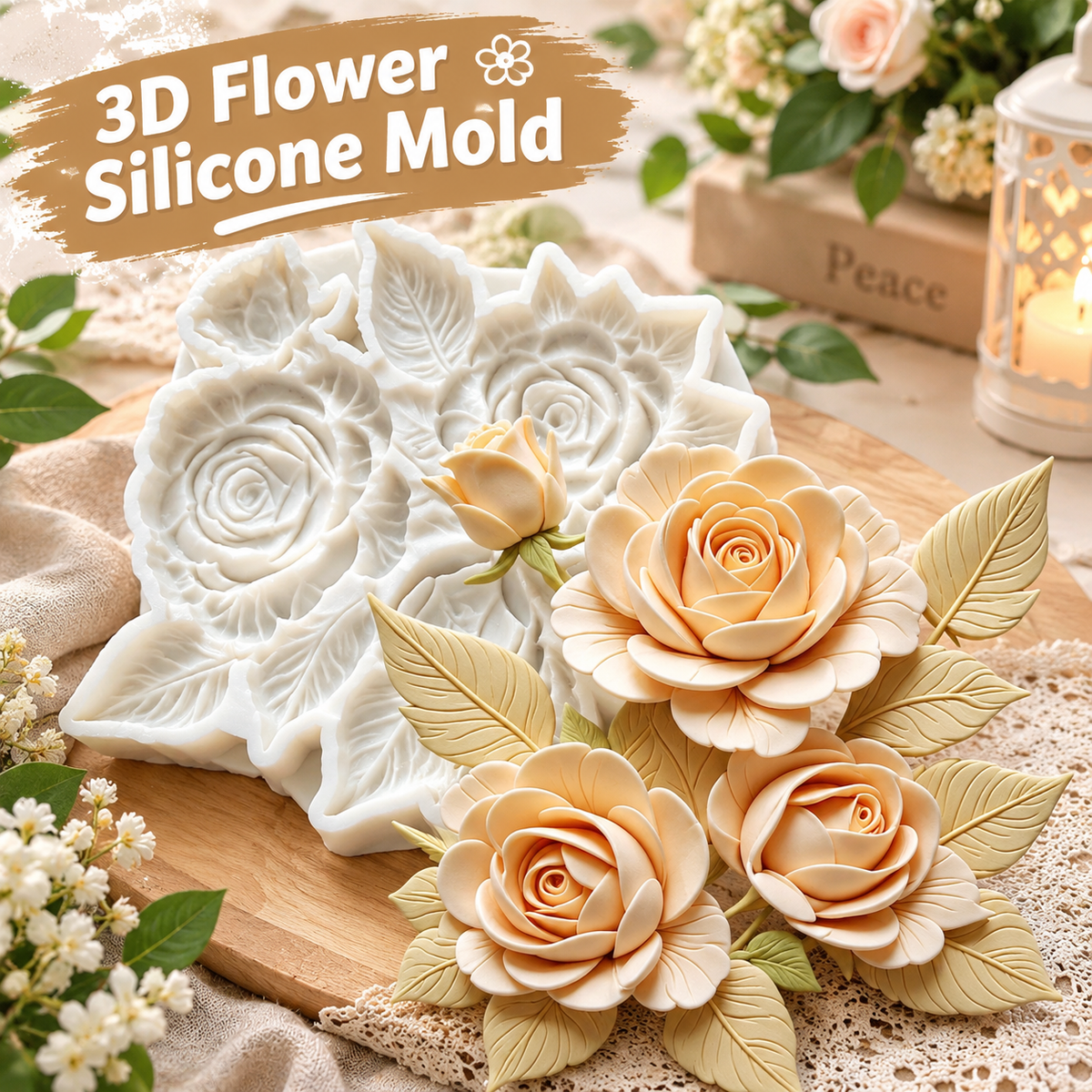 BPA-Free 3D Flower Silicone Molds