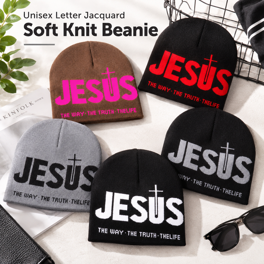 Unisex Y2000 Letter Jacquard Soft Knit Beanie Hat
