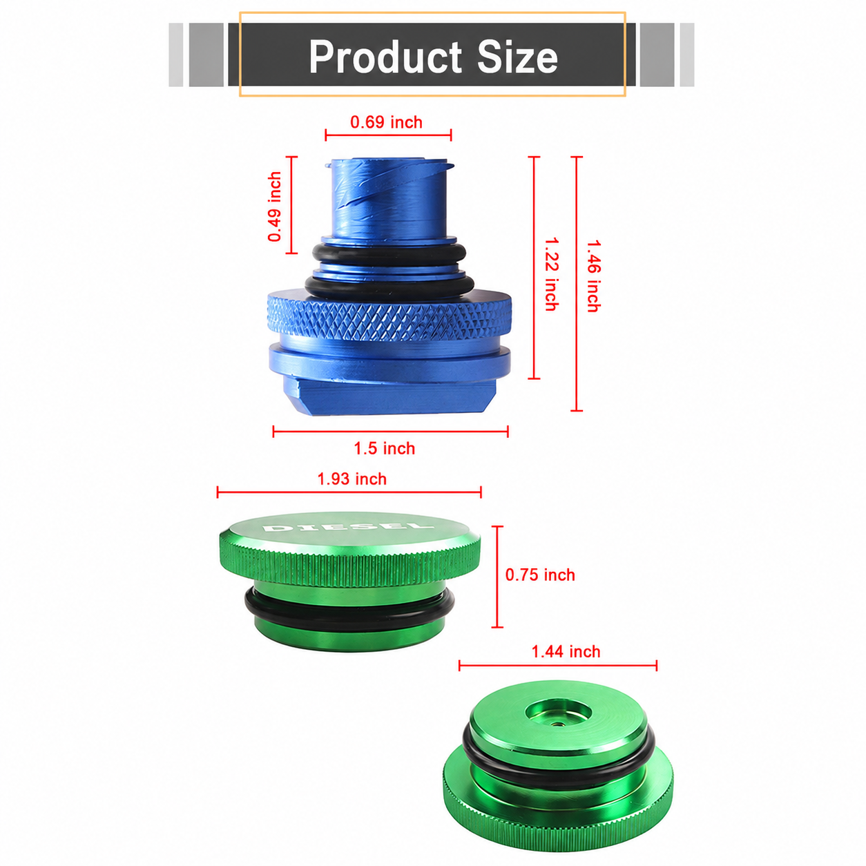 Magnetic Diesel Fuel Cap & DEF Cap for RAM 1500 2500 3500 Trucks (2013-2019)