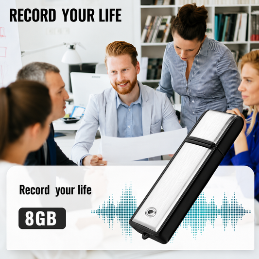 Portable USB Flash Drive Voice Recorder — HD, Noise-Canceling, Compact, and Portable Recording Device for Interviews and Meetings
