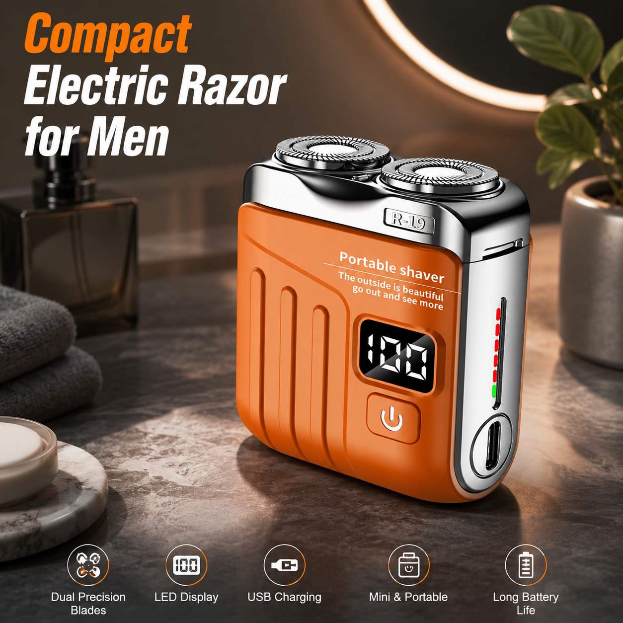 Compact Electric Razor for Men
