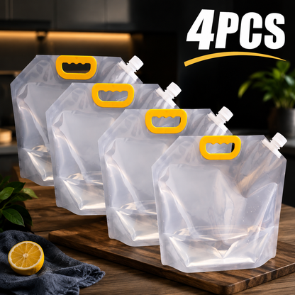 4PCS Grain Moisture-proof Sealed Bag,Washable Transparent Grain Storage Suction Bags