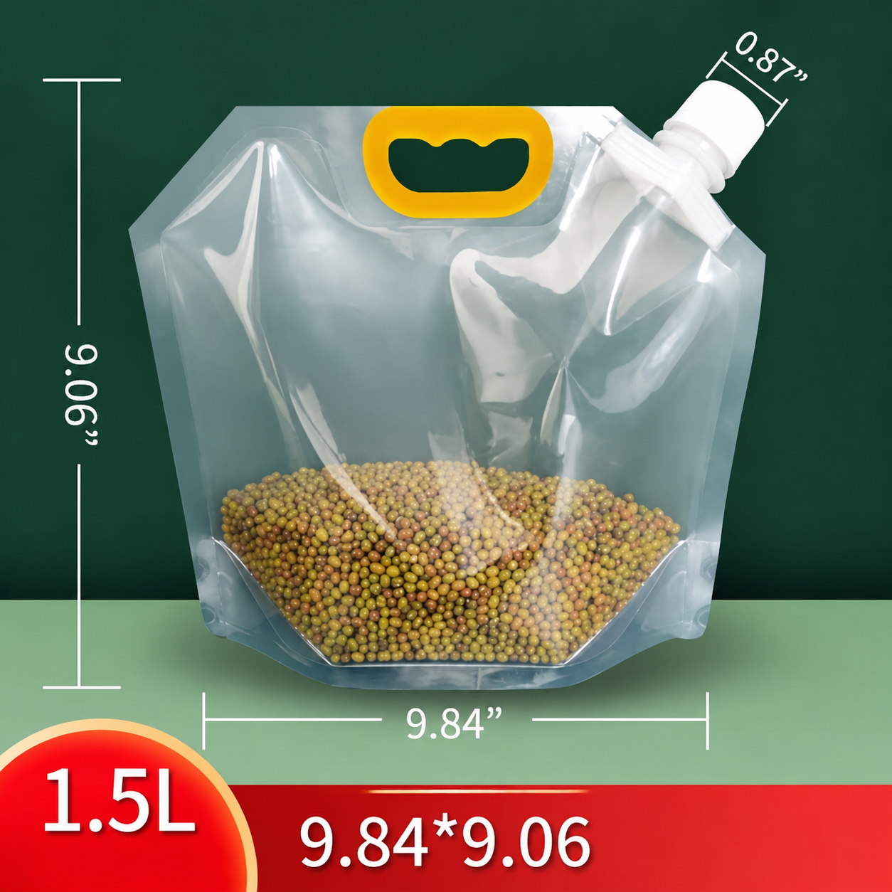 4PCS Grain Moisture-proof Sealed Bag,Washable Transparent Grain Storage Suction Bags