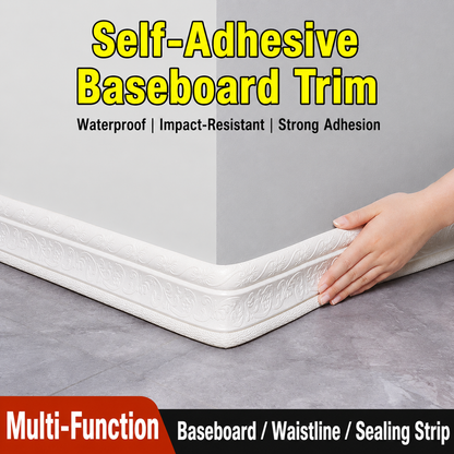 Self-adhesive 3D floral pattern skirting board trim
