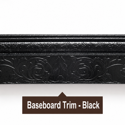 Self-adhesive 3D floral pattern skirting board trim