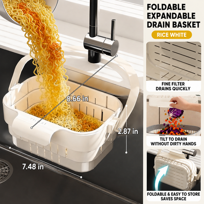 Simple Hanging Telescopic Drain Basket for Home and Kitchen
