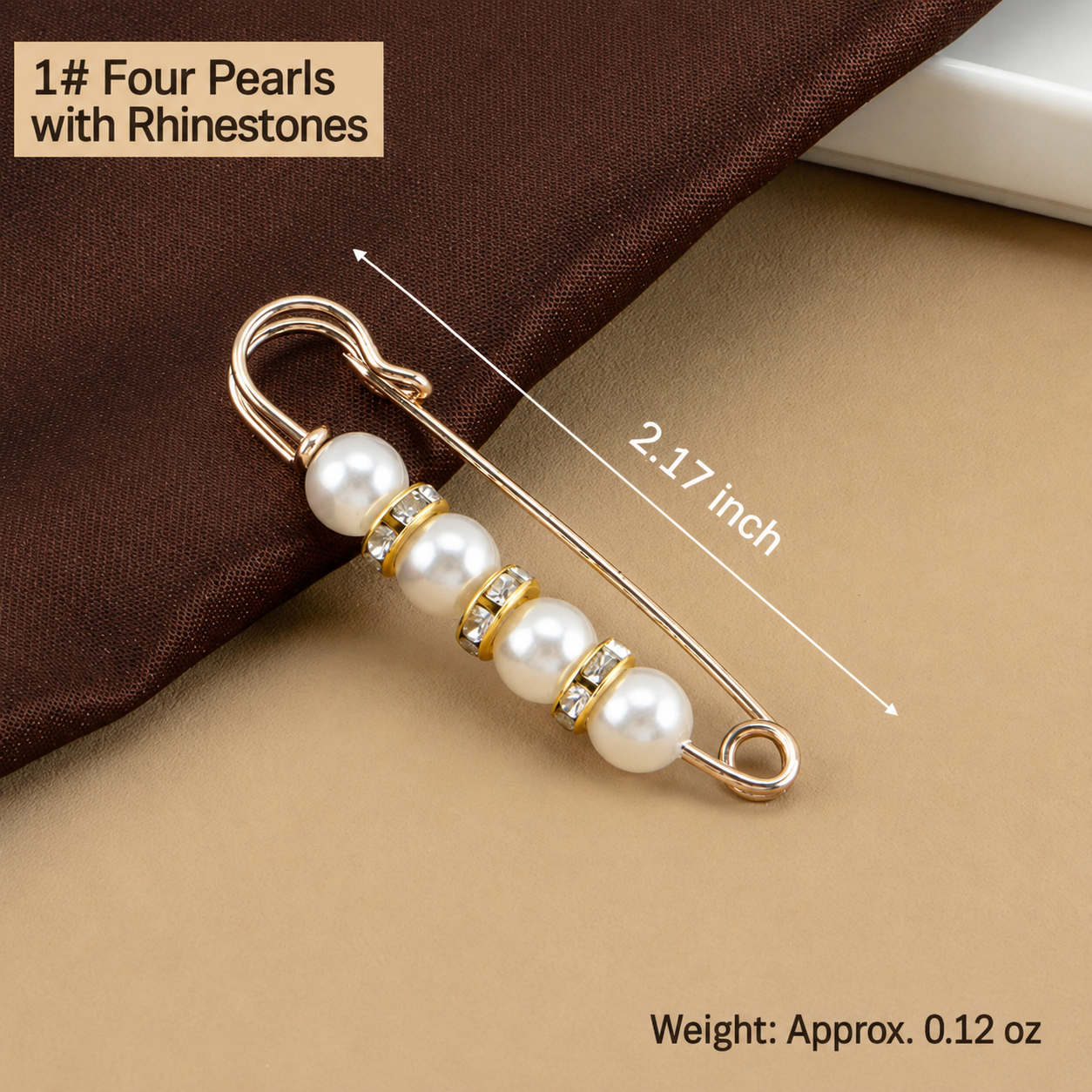 8PCS Pearl Brooch Pins for Women Pants Dress Skirt Waist Scarf Clip Brooch Accessories