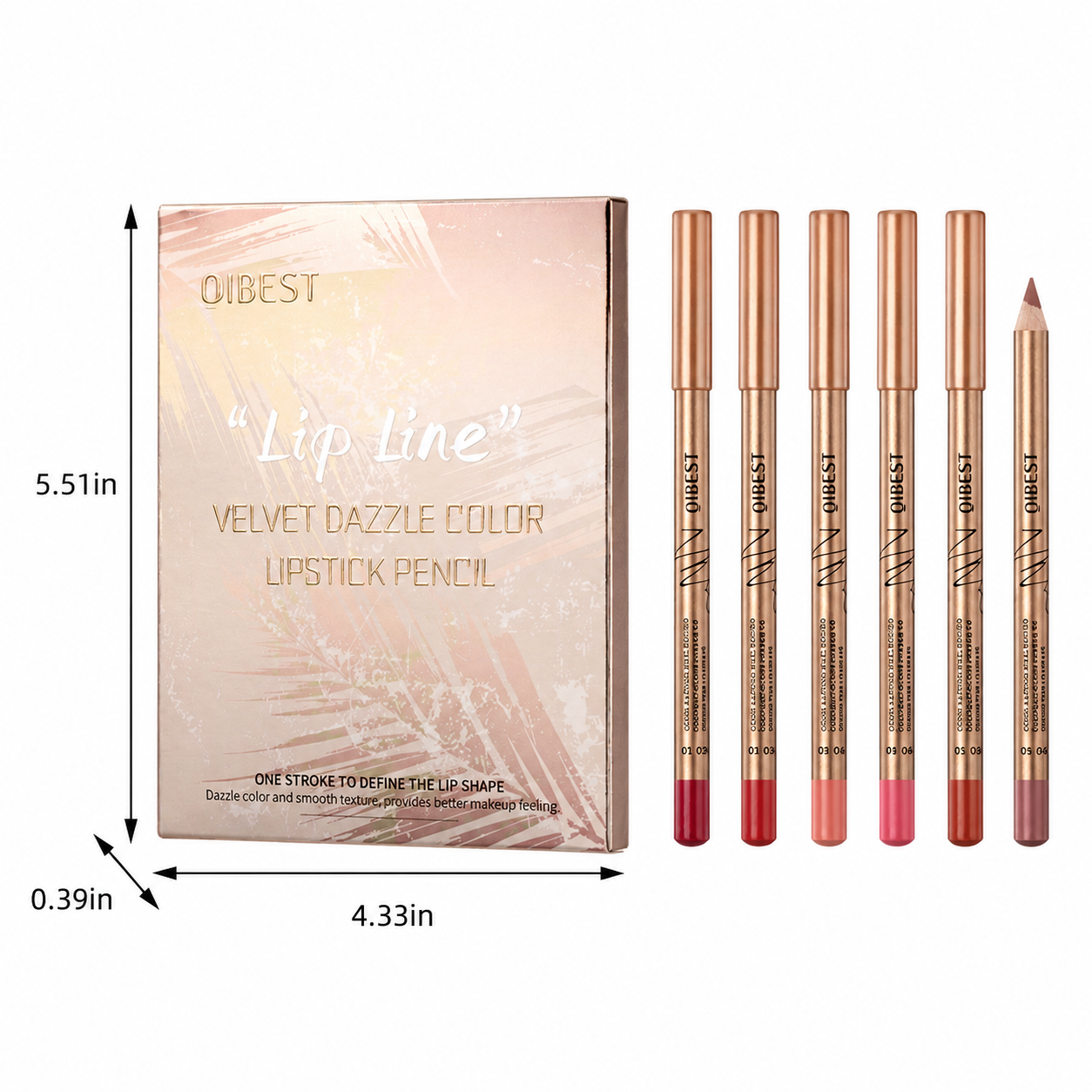 12 Colors Lip Liner Set, Brown Pink Red Series Lip Liners