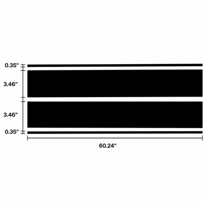 Universal Racing Car Hood Stripe Decal Black and White Waterproof Vinyl Stickers for SUVs Trucks Off-Road Vehicles Exterior Decoration Indoor Outdoor Use