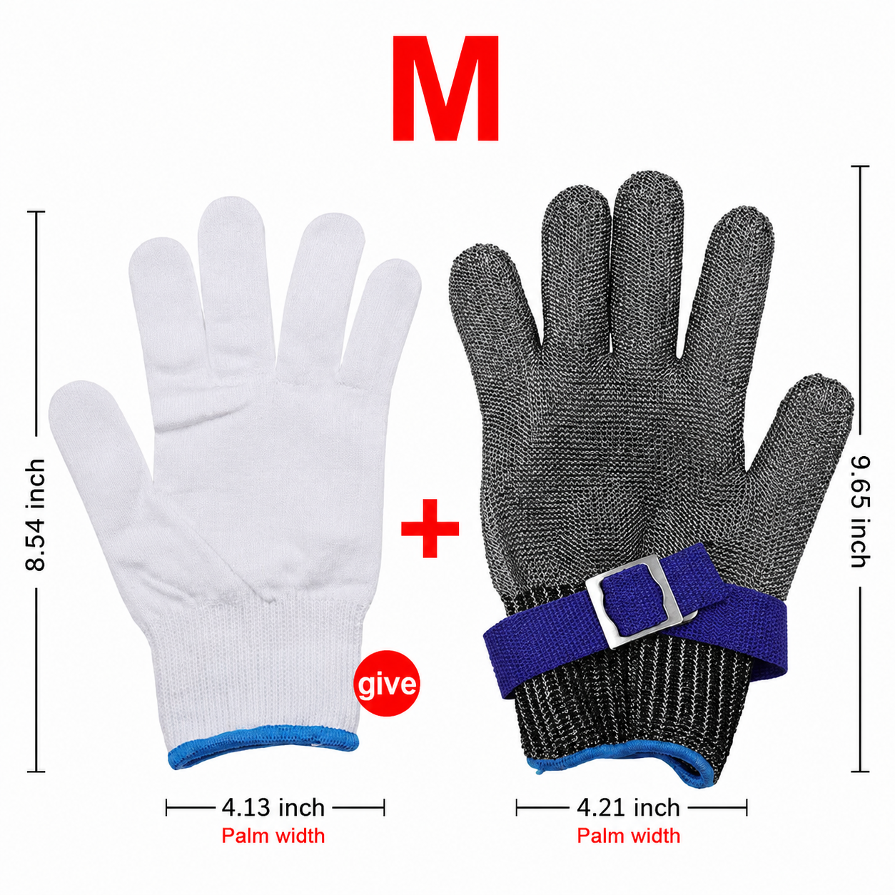 Single Cut Resistant Glove – Stainless Steel Mesh, Food Grade Safety Glove for Kitchen